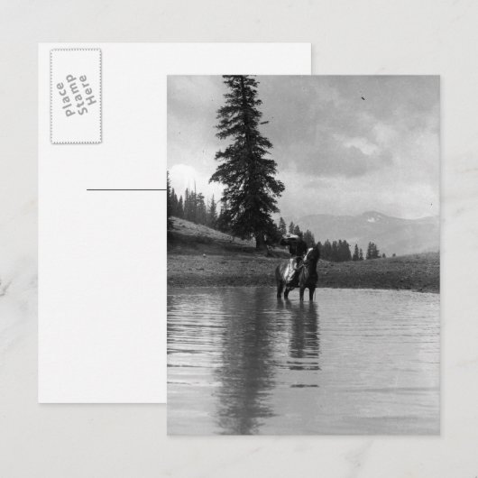 Cowboy im Teich Postkarte (Vorne/Hinten)