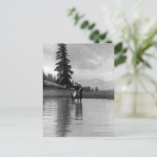 Cowboy im Teich Postkarte (Stehend Vorderseite)