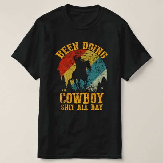 Cowboy im Vintagen Stil T-Shirt (Design vorne)