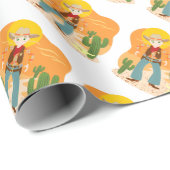 Cowboy im Westen Geschenkpapier (Rolleneckpunkt)