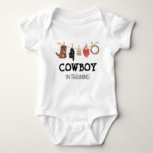 Cowboy in der Ausbildung Western Land Baby Strampler (Vorderseite)