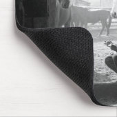 Cowboy in einem Eingang mit Pferden Mousepad (Ecke)