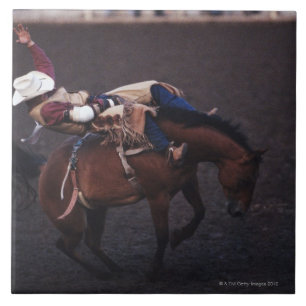 Cowboy in einem Rodeo 2 Fliese