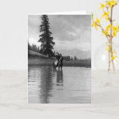 Cowboy in einem Teich Karte (Gelbe Blume)