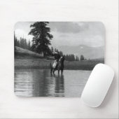 Cowboy in einem Teich Mousepad (Mit Mouse)