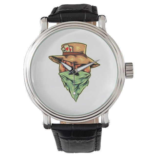 Cowboy in halloween armbanduhr (Vorderseite)