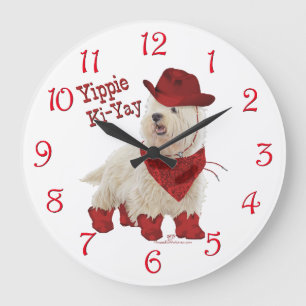 Cowboy in Stiefeln Große Wanduhr