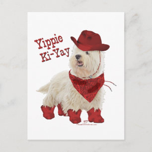 Cowboy in Stiefeln Postkarte