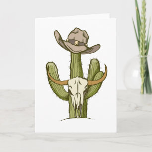 Cowboy in Western Cactus Yeehaw - Geschenkideen Dankeskarte