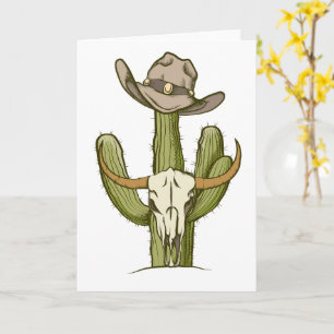 Cowboy in Western Cactus Yeehaw - Geschenkideen Karte
