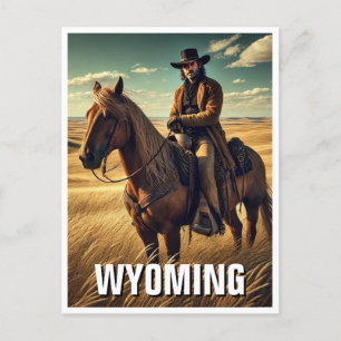 Cowboy in Wyoming Travel Souvenir Postkarte