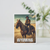 Cowboy in Wyoming Travel Souvenir Postkarte (Stehend Vorderseite)
