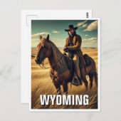 Cowboy in Wyoming Travel Souvenir Postkarte (Vorne/Hinten)