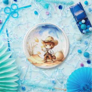 Cowboy-Inspiriert Theme Baby Boy Shower Pappteller