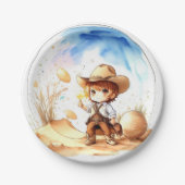 Cowboy-Inspiriert Theme Baby Boy Shower Pappteller (Vorderseite)