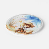 Cowboy-Inspiriert Theme Baby Boy Shower Pappteller (Schrägansicht)