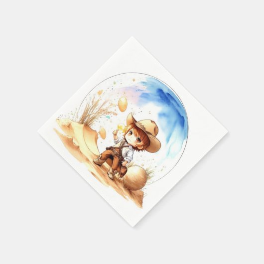 Cowboy-Inspiriert Theme Baby Boy Shower Serviette (Ecke)