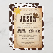 Cowboy Invitation for Birthday Party Sheriff West Einladung (Vorne/Hinten)