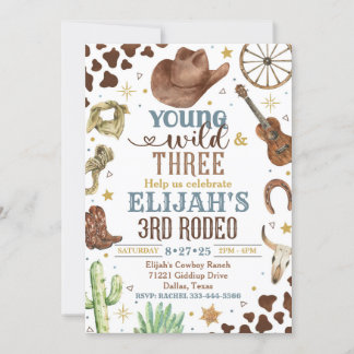 Cowboy Invitation, Young Wild und Three, 3rd Rodeo Einladung