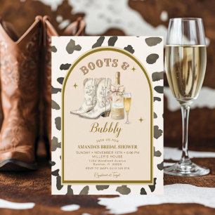 Cowboy Ivory Boots & Bubbly Brautparty Einladung