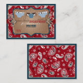 Cowboy Jeans and Chaps Diaper Raffle Ticket Begleitkarte (Vorne/Hinten)