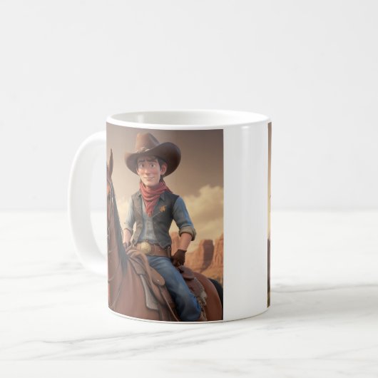 Cowboy Kaffeetasse (Vorderseite Links)