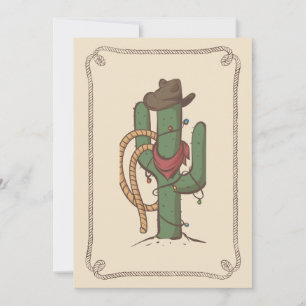 Cowboy-Kaktus-Illustration Feiertagskarte