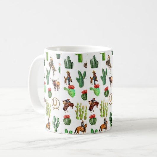 Cowboy-Kaktus Kaffeetasse (Vorderseite Links)