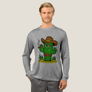 Cowboy-Kaktus-Zigarre   Lustige westliche Wüstenpf Tri-Blend Shirt