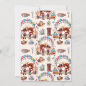 Cowboy-Karneval-Rundschau Geburtstag Einladung (Rückseite)