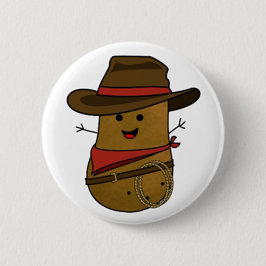 Cowboy-Kartoffel Button (Vorderseite)