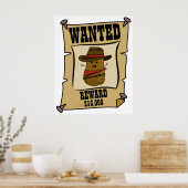 Cowboy-Kartoffel gesucht Poster (Küche)
