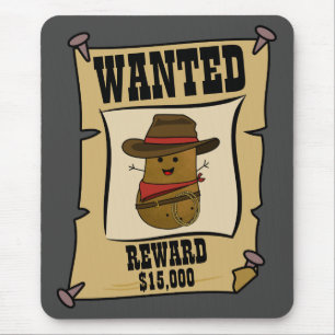 Cowboy-Kartoffel-Gesuchtes-Plakat Mousepad