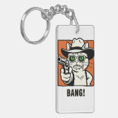 Cowboy-Katz-Anhänger Schlüsselanhänger (Vorderseite links)