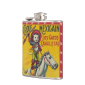 Cowboy-Katze auf PferdeZirkus-mexikanischer Flachmann (Links)