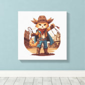 Cowboy-Katze Leinwanddruck (Insitu (Holzboden))