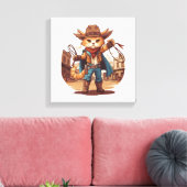 Cowboy-Katze Leinwanddruck (Insitu (Wohnzimmer))