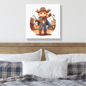 Cowboy-Katze Leinwanddruck (Insitu (Schlafzimmer))