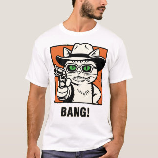 Cowboy-Katze-mit-Pistole-T-Shirt T-Shirt