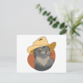 Cowboy Katze Postkarte (Stehend Vorderseite)