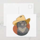Cowboy Katze Postkarte (Vorne/Hinten)