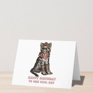 Cowboy-Katzengeburt Feiertagskarte