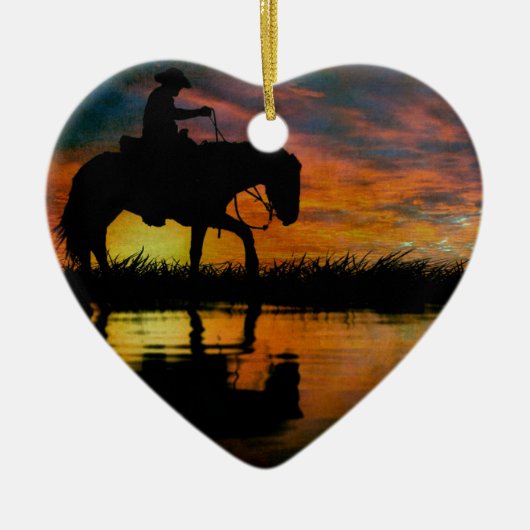 Cowboy Keramik Ornament (Vorne)