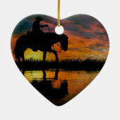 Cowboy Keramik Ornament (Hinten)