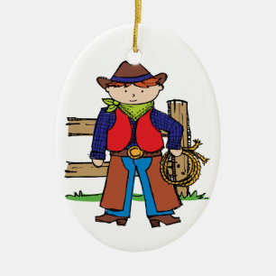 Cowboy Keramik Ornament