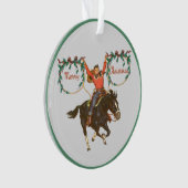 Cowboy kid auf Pferd mit Ropes Weihnachtsdesign Ornament (Vorderseite)