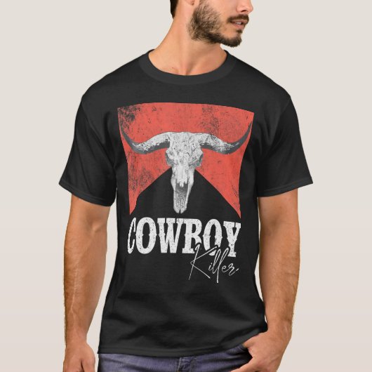 Cowboy Killers Bull Skull Howdy Punchy Western Cou T-Shirt (Vorderseite)