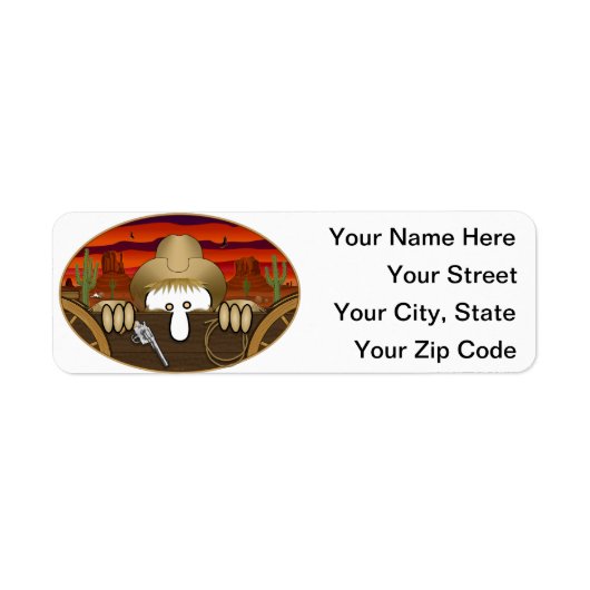 Cowboy Kilroy Address Label (Vorne)