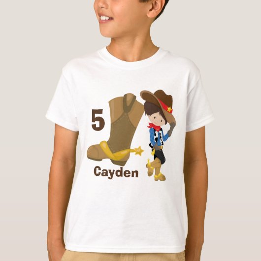 Cowboy Kindergeburtstag Party Custom Little Boy T-Shirt (Vorderseite)