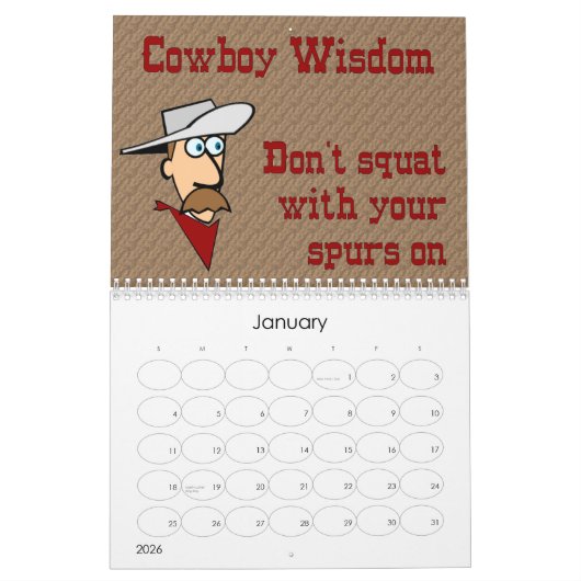 Cowboy-Klugheit Kalender (Jan 2026)